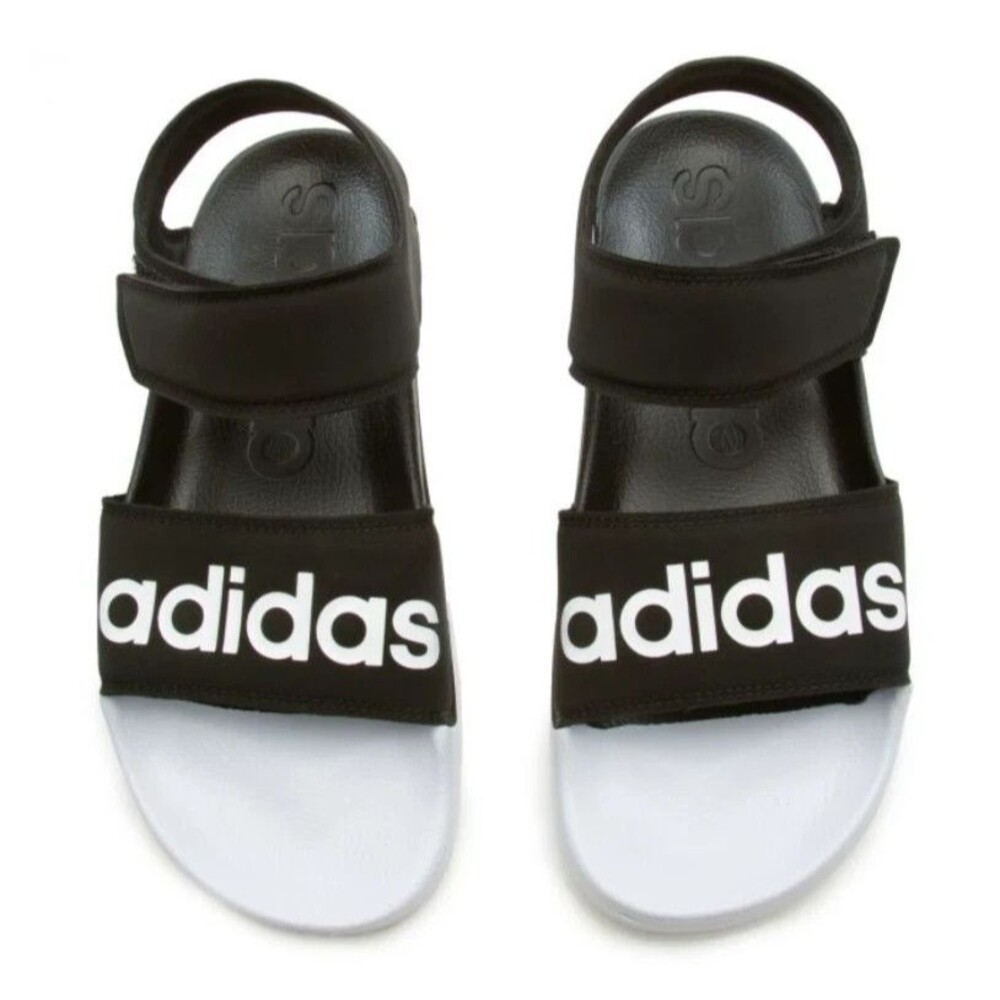 Adidas F35416 Men's Black & White Lite Adilette Athletic Beach Sandals Size 10